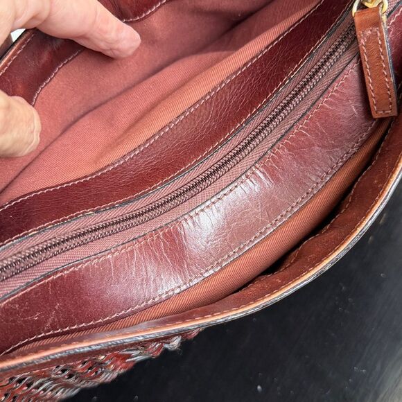 Etienne Aigner Genuine Leather Woven Shoulder handbag  Purse vintage vibe - Picture 12 of 13